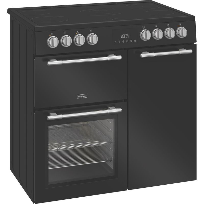 Hotpoint-Double-Cooker-RH90CA20B-Black-A-Perspective