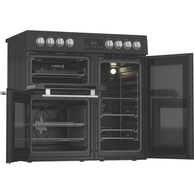 Hotpoint-Double-Cooker-RH90CA20B-Black-A-Perspective-open
