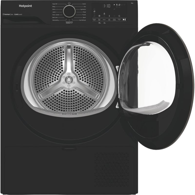 Hotpoint Dryer C HSD 83M BB UK Black Frontal open