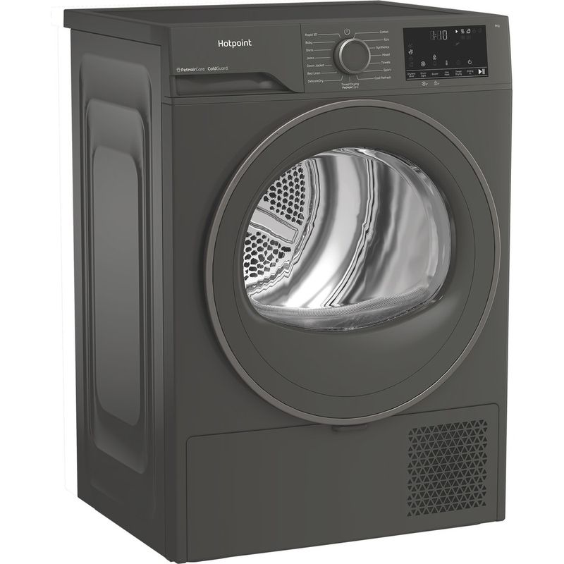 Hotpoint Dryer C HSD 83M GG UK Manhattan Gray Perspective