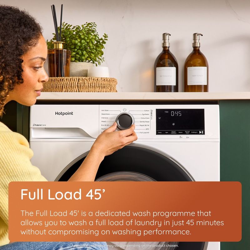 Hotpoint Washing machine Freestanding HB103WBCAREUK Black Front loader A Lifestyle detail