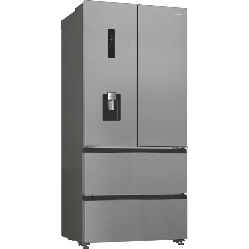 Hotpoint-Fridge-Freezer-Freestanding-HPG2-6514W-XP5UK-New-Silver-–-ARC-1035-3-doors-Perspective