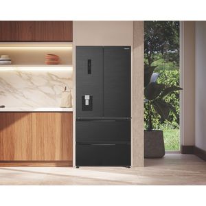 Hotpoint-Fridge-Freezer-Freestanding-HPG2-6514W-XK5UK-ARC-764-Manhattan-Gray-3-doors-Lifestyle-frontal