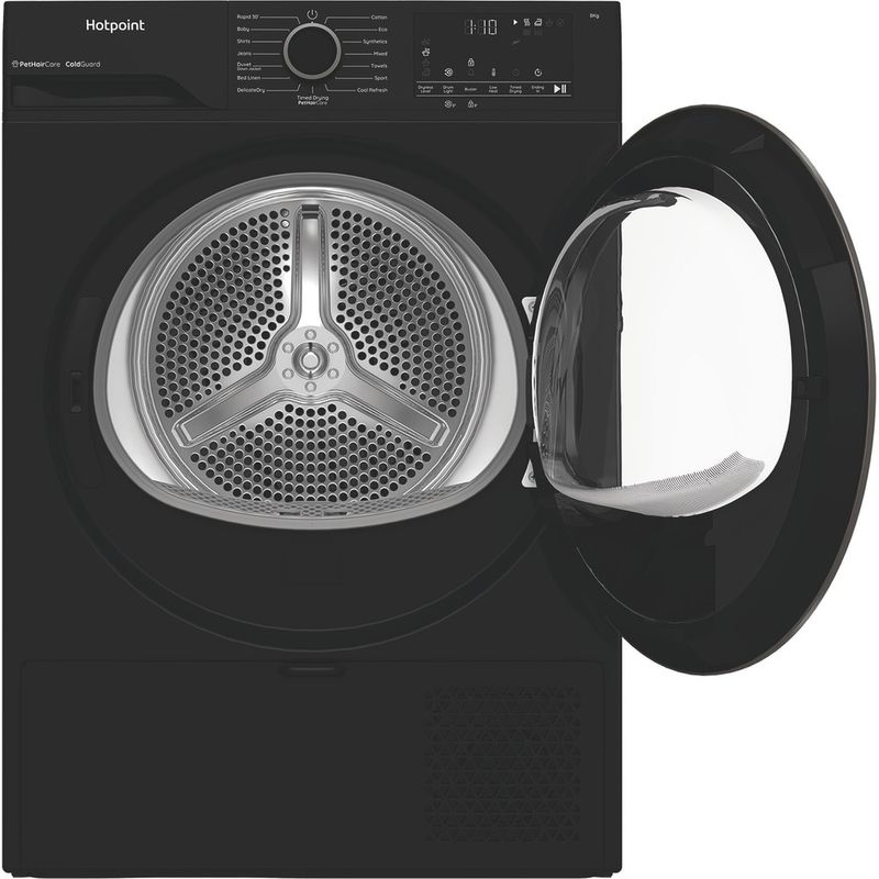 Hotpoint-Dryer-C-HSD-84M-BB-UK-Black-Frontal-open