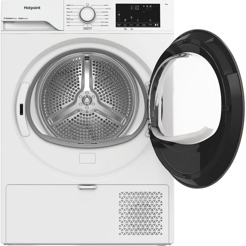 Hotpoint-Dryer-C-HD-94M-WW-UK-White-Frontal-open