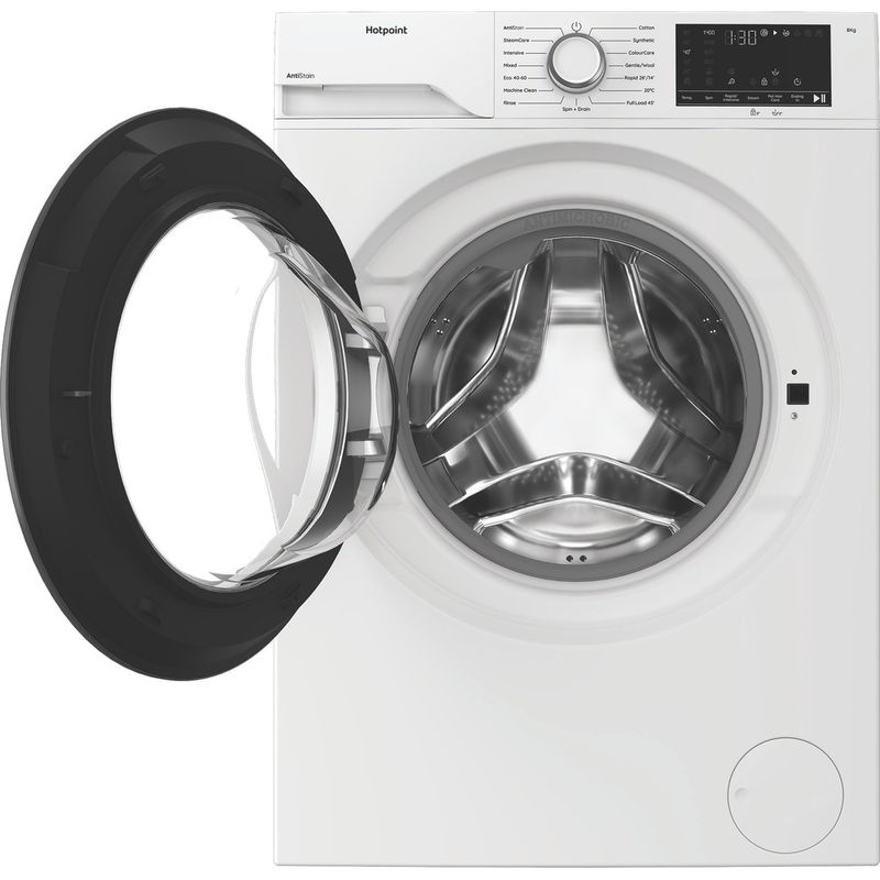 Hotpoint-Washing-machine-Freestanding-HVM842WUK-White-Front-loader-A-Frontal-open