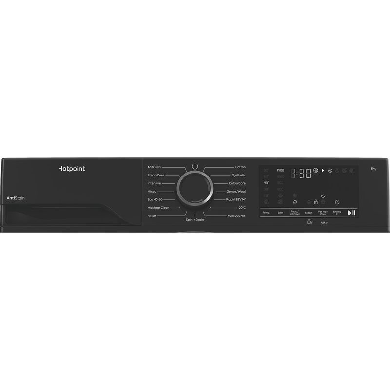 Hotpoint-Washing-machine-Freestanding-HVM842BUK-Black-Front-loader-A-Program